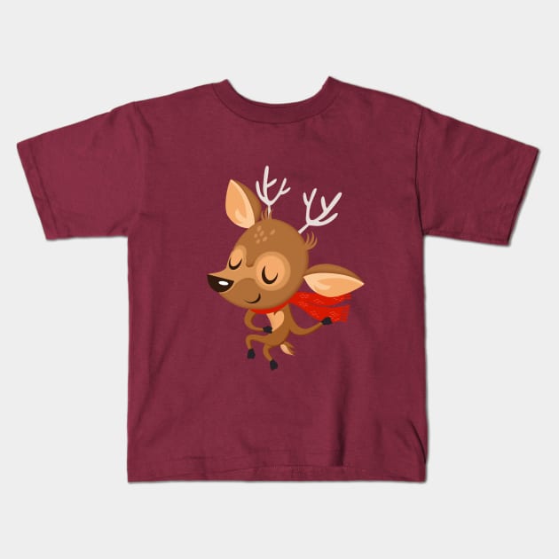 Dancing deer Kids T-Shirt by richhwalsh